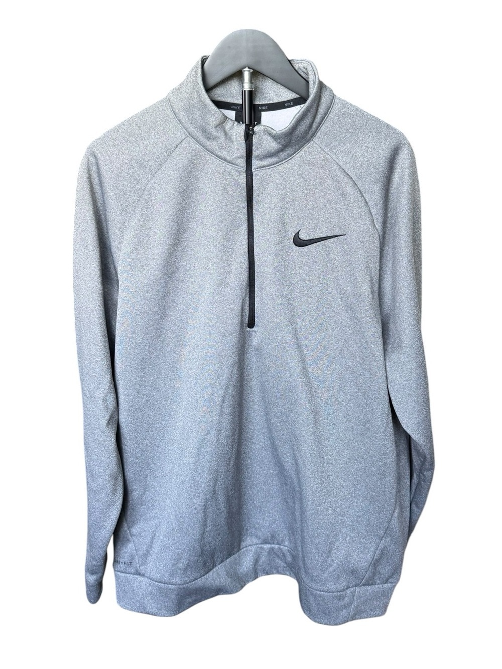 Nike Dri-FIT Mens Quarter Zip Pullover Gray Athletic Training Sweatshirt XL I657